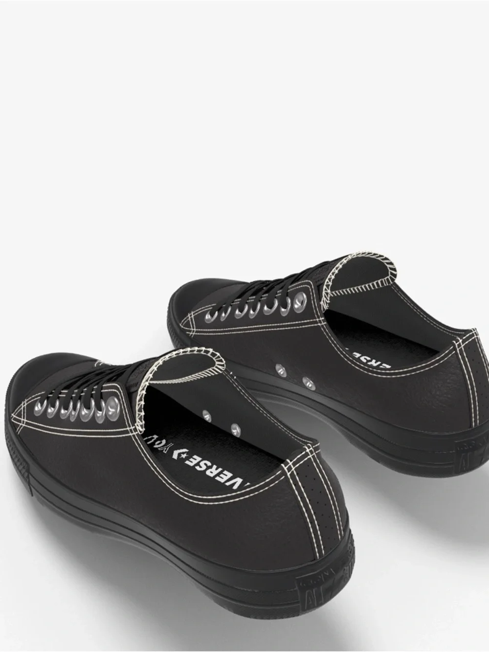Converse Chuck Taylor All Star By You Black Leather Custom Low Top Men’s 9 NWT - Picture 5 of 14